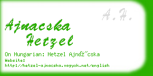 ajnacska hetzel business card